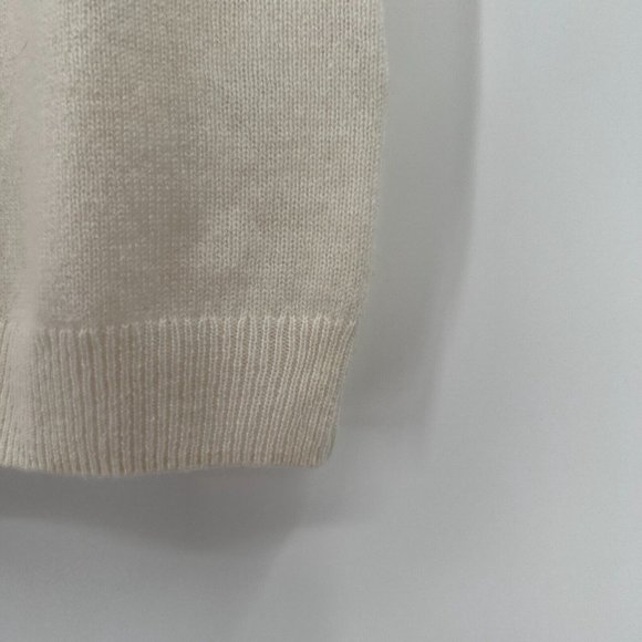 Quince Women’s Ivory Mongolian Cashmere Sweater Tee Short Sleeve sz M NWT Soft - Picture 4 of 6
